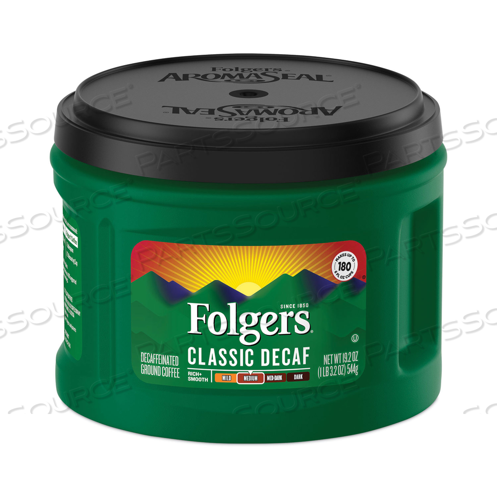 COFFEE, CLASSIC ROAST DECAFFEINATED, GROUND, 19.2 OZ CAN by Folgers