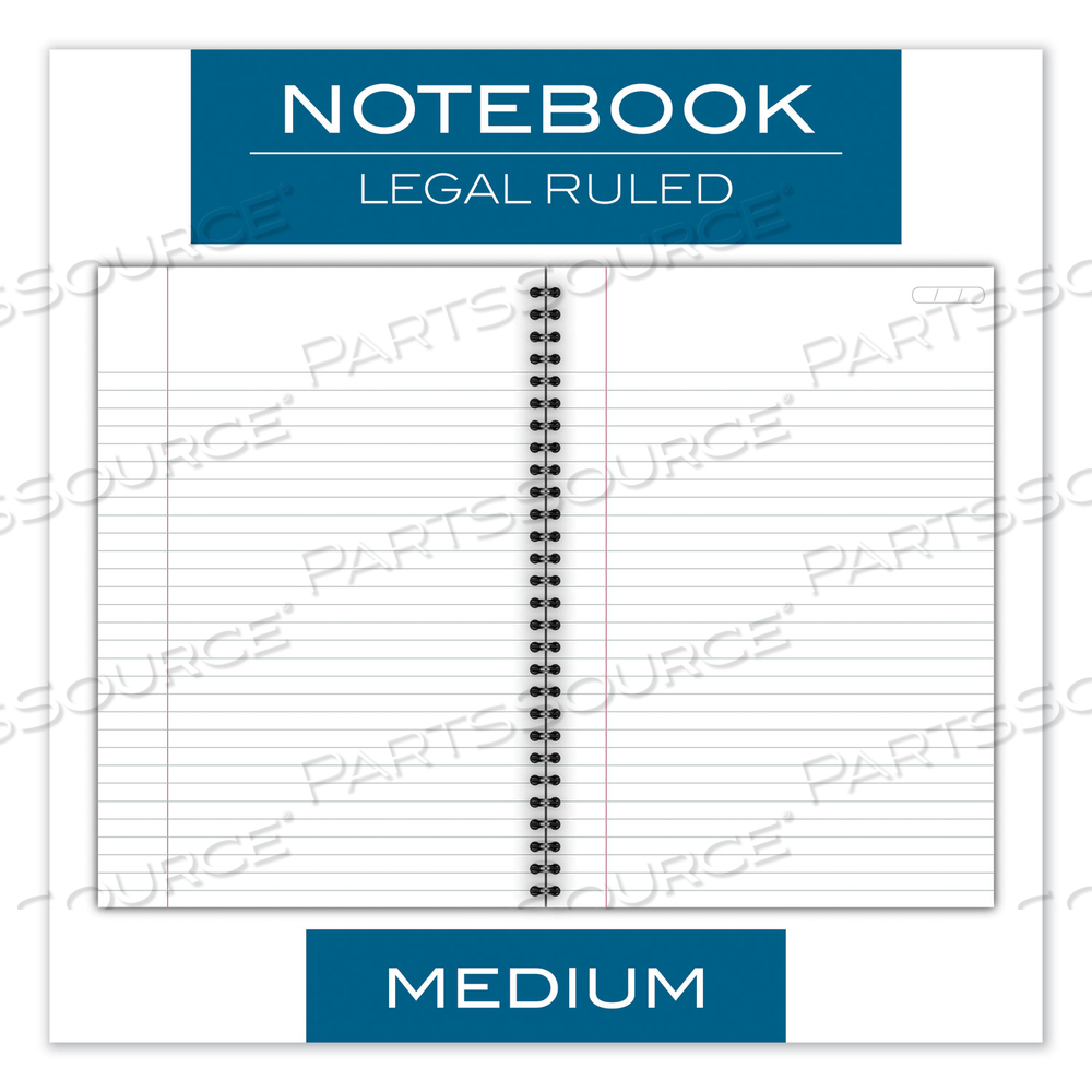 WIREBOUND BUSINESS NOTEBOOK, 1 SUBJECT, WIDE/LEGAL RULE, BLACK LINEN COVER, 9.5 X 6.63, 80 SHEETS by Cambridge