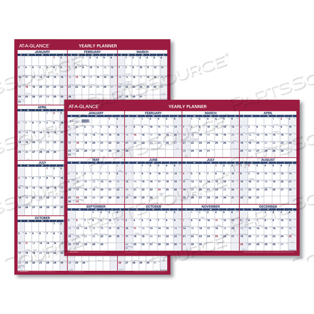 ERASABLE VERTICAL/HORIZONTAL WALL PLANNER, 32 X 48, WHITE/BLUE/RED SHEETS, 12-MONTH (JAN TO DEC): 2023 by At-A-Glance ERASABLE VERTICAL/HORIZONTAL WALL PLANNER, 32 X 48, WHITE/BLUE/RED SHEETS, 12-MONTH (JAN TO DEC): 2023 by At-A-Glance