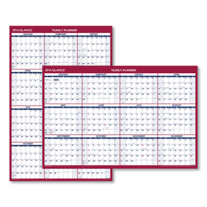 ERASABLE VERTICAL/HORIZONTAL WALL PLANNER, 32 X 48, WHITE/BLUE/RED SHEETS, 12-MONTH (JAN TO DEC): 2023 by At-A-Glance