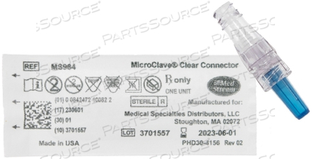 NEEDLELESS CONNECTOR MICROCLAVE® (100 PER CASE) by McKesson NEEDLELESS CONNECTOR MICROCLAVE® (100 PER CASE) by McKesson