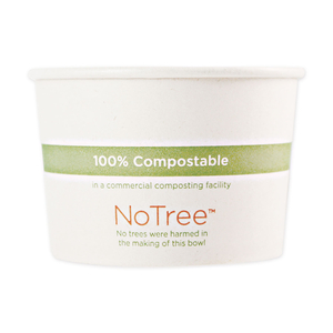 NO TREE PAPER BOWLS, 8 OZ, 3.4" DIAMETER X 2.3"H, NATURAL, SUGARCANE by World Centric
