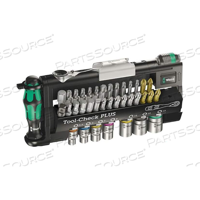 TOOL-CHECK PLUS COMPACT TOOL/RATCHET SOCKET BIT SET by Wera
