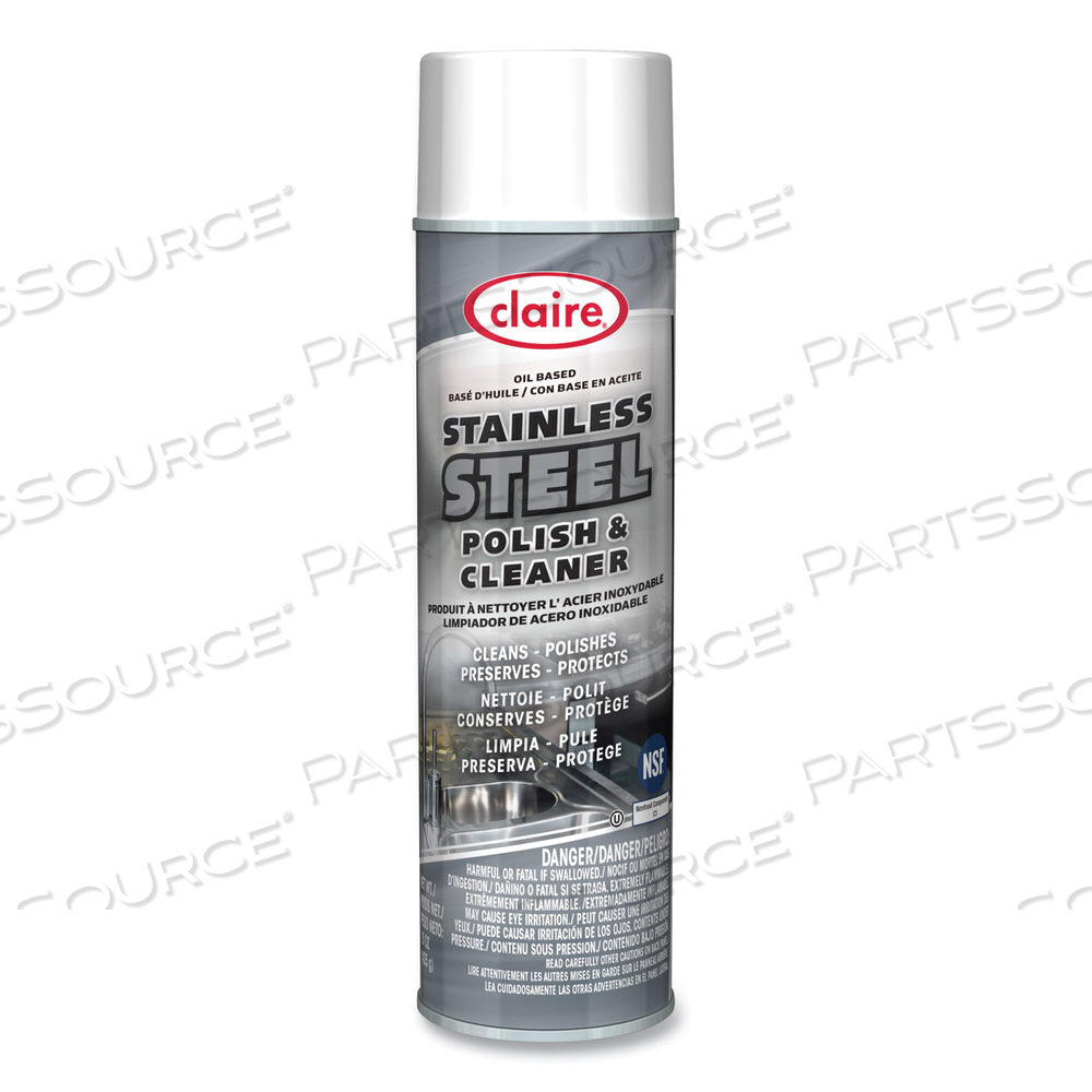STAINLESS STEEL POLISH AND CLEANER, LEMON SCENT, 15 OZ AEROSOL SPRAY 