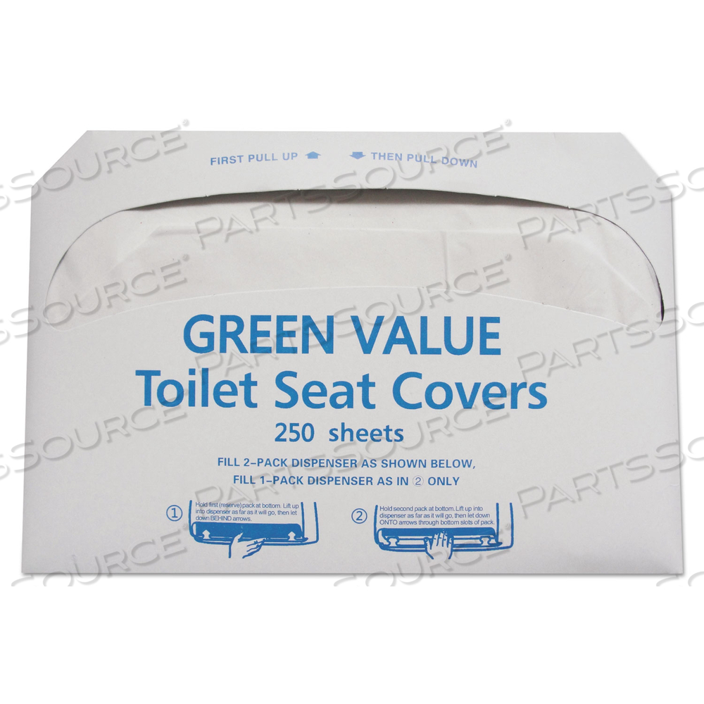 HALF-FOLD TOILET SEAT COVERS, 14.75 X 16.5, WHITE by Genpak HALF-FOLD TOILET SEAT COVERS, 14.75 X 16.5, WHITE by Genpak