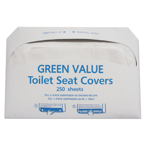 HALF-FOLD TOILET SEAT COVERS, 14.75 X 16.5, WHITE by Genpak