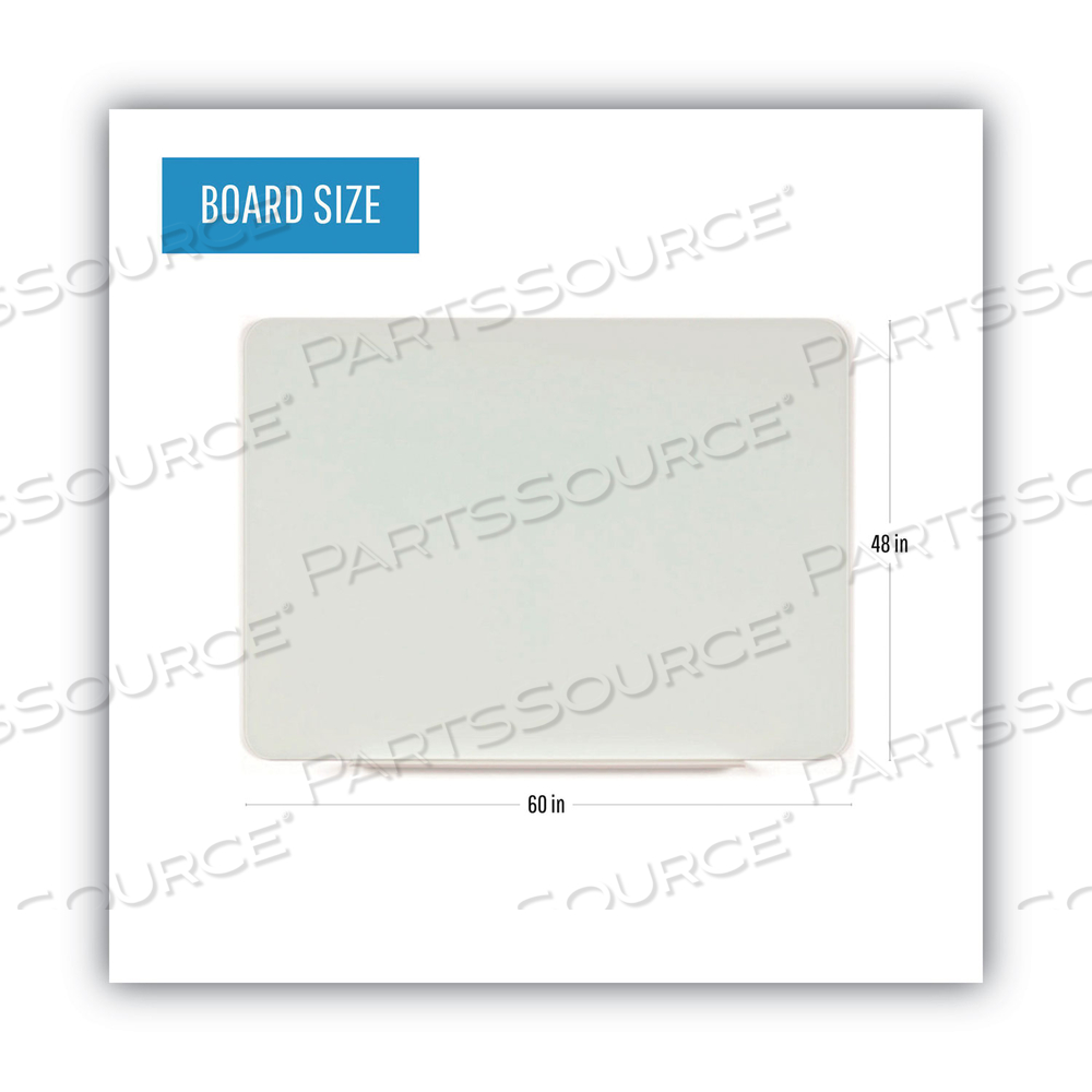 MAGNETIC GLASS DRY ERASE BOARD, 60 X 48, OPAQUE WHITE by MasterVision MAGNETIC GLASS DRY ERASE BOARD, 60 X 48, OPAQUE WHITE by MasterVision