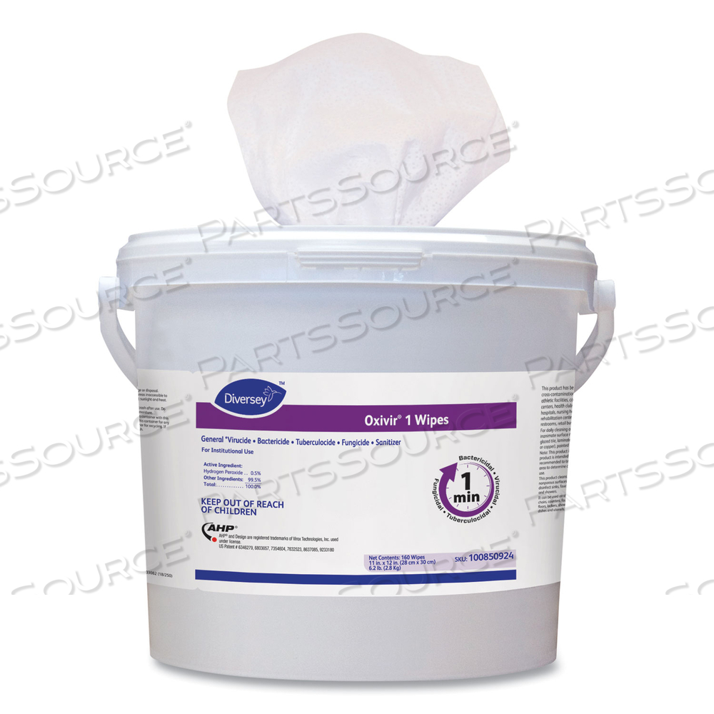 OXIVIR 1 WIPES, 11 X 12, 160/CANISTER by Diversey