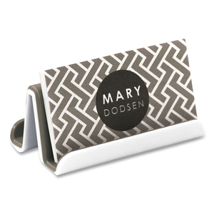 FUSION DOUBLE-SIDED BUSINESS CARD HOLDER, HOLDS 2.25 X 4 CARDS, POLYPROPYLENE, GRAY/WHITE by Advantus