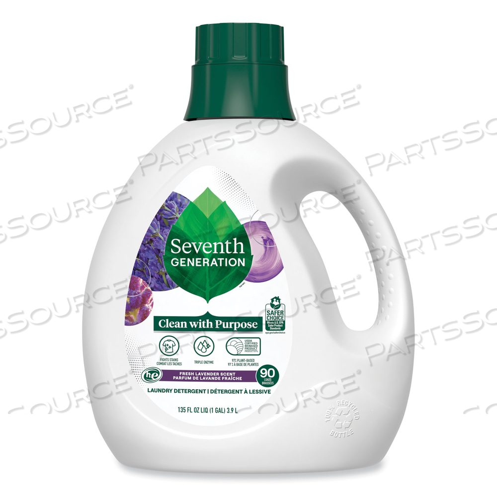 NATURAL LIQUID LAUNDRY DETERGENT, FRESH LAVENDER, 135 OZ BOTTLE by Seventh Generation NATURAL LIQUID LAUNDRY DETERGENT, FRESH LAVENDER, 135 OZ BOTTLE by Seventh Generation