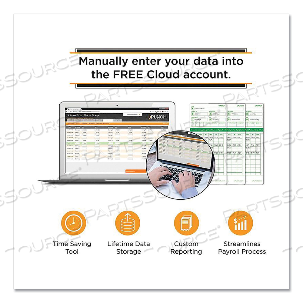 UB1000 ELECTRONIC NON-CALCULATING TIME CLOCK BUNDLE, LCD DISPLAY, BEIGE/GREEN by uPunch