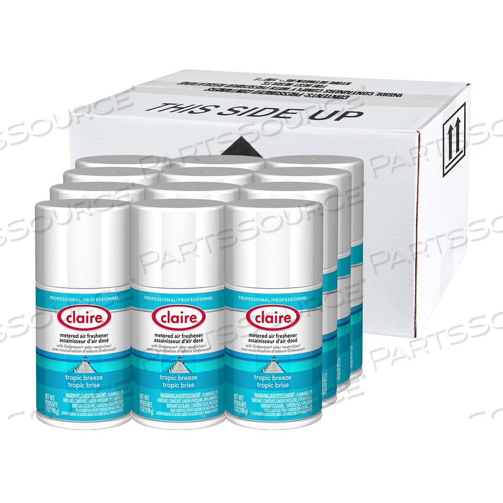 METERED AIR FRESHENER, 7 OZ AEROSOL SPRAY, TROPIC BREEZE by Claire