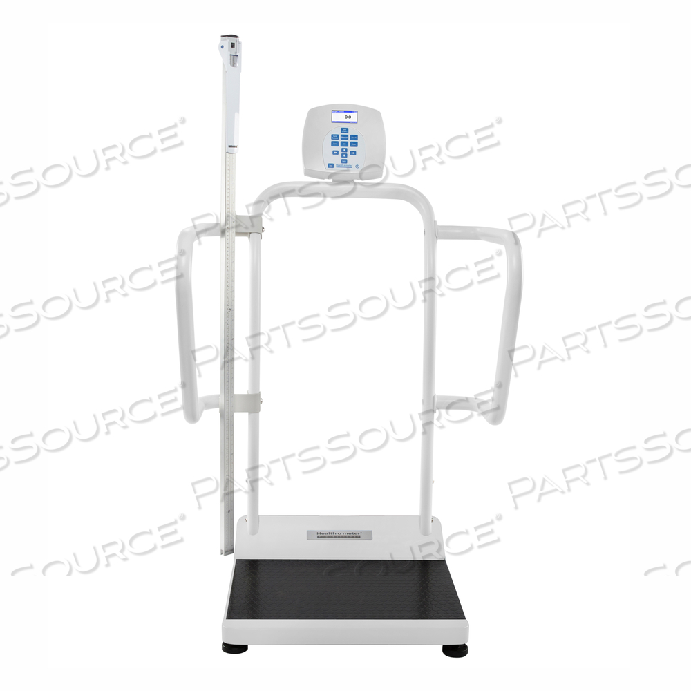 DIGITAL HANDRAIL SCALE WITH BUILT-IN PELSTAR WIRELESS TECHNOLOGY AND HEIGHT ROD KG ONLY 454 X 0.1 KG by Health O Meter Professional Scales
