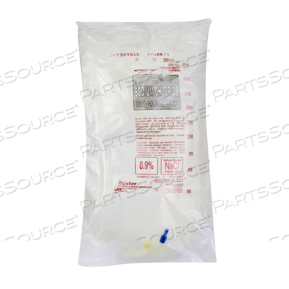 3000 ML 0.9% SODIUM CHLORIDE PRESERVATIVE FREE IRRIGATION SOLUTION by Baxter Healthcare Corp.