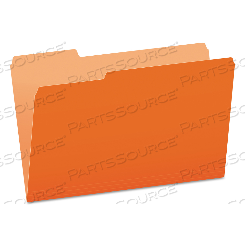 COLORED FILE FOLDERS, 1/3-CUT TABS: ASSORTED, LEGAL SIZE, ORANGE/LIGHT ORANGE by Esselte Pendaflex Corp.