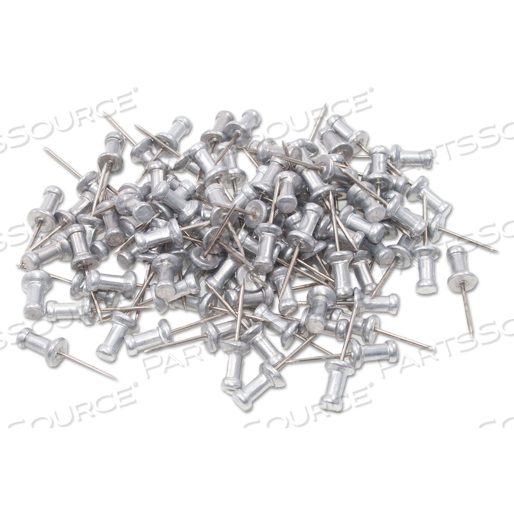 ALUMINUM HEAD PUSH PINS, ALUMINUM, SILVER, 0.63" by Gem Products