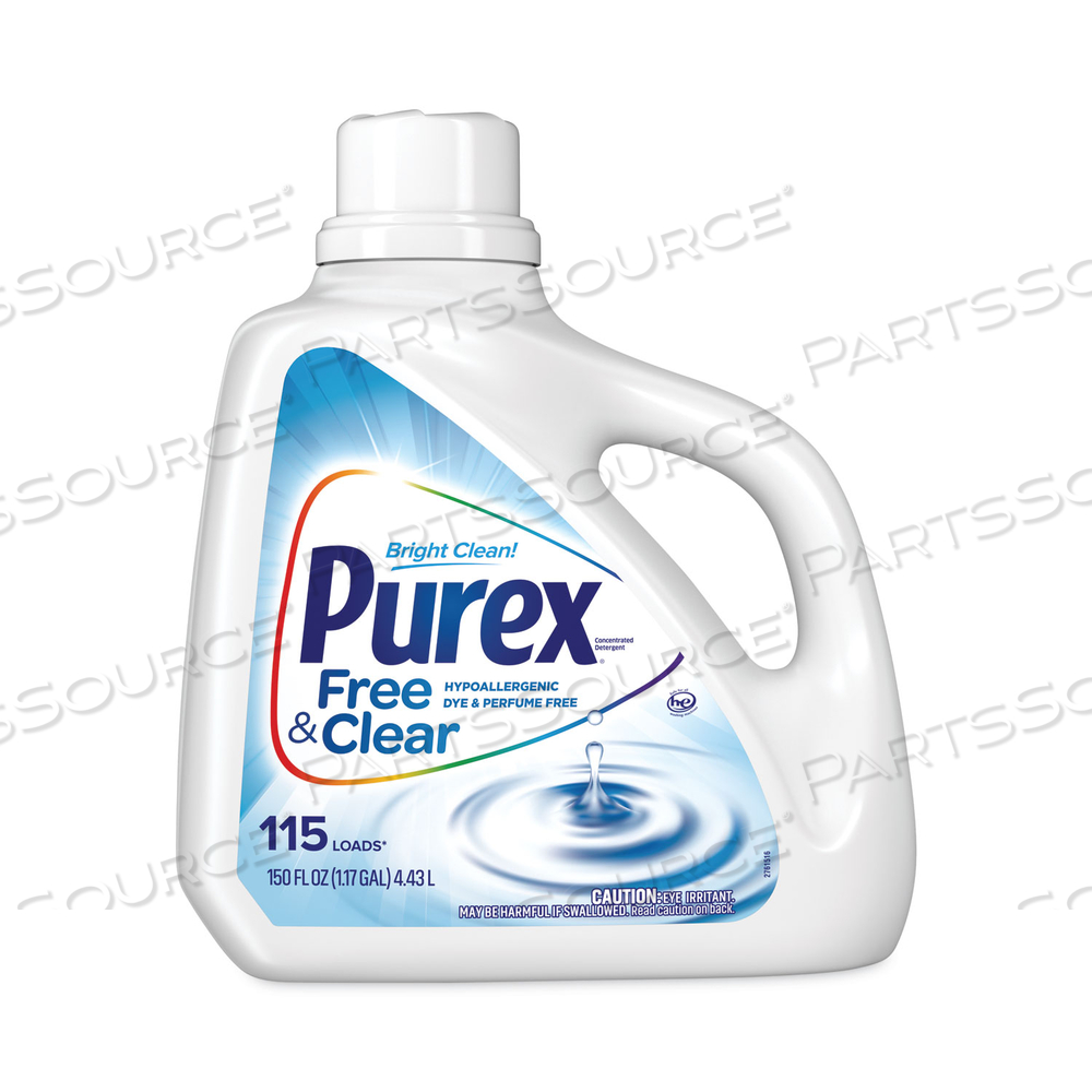 FREE AND CLEAR LIQUID LAUNDRY DETERGENT, UNSCENTED, 150 OZ BOTTLE by Purex