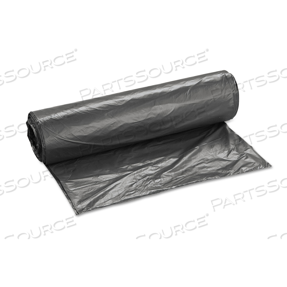 HIGH-DENSITY INTERLEAVED COMMERCIAL CAN LINERS, 45 GAL, 12 MICRONS, 40" X 48", BLACK, 25 BAGS/ROLL by Inteplast Group
