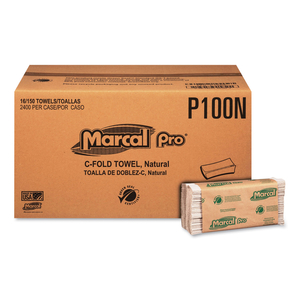 FOLDED PAPER TOWELS, 1-PLY, 12.88 X 10.13, NATURAL by Marcal FOLDED PAPER TOWELS, 1-PLY, 12.88 X 10.13, NATURAL by Marcal