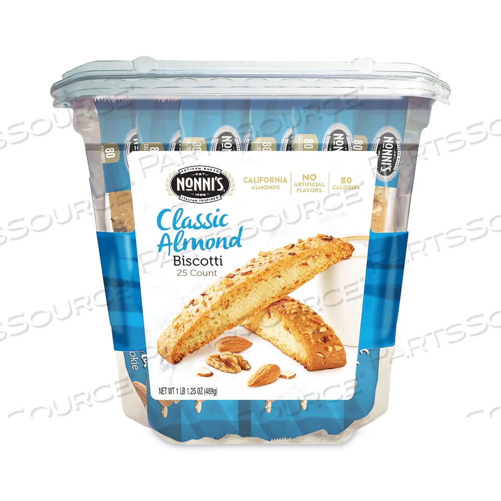 BISCOTTI, CLASSIC ALMOND, 0.69 OZ INDIVIDUALLY WRAPPED, 25/PACK by Nonni's BISCOTTI, CLASSIC ALMOND, 0.69 OZ INDIVIDUALLY WRAPPED, 25/PACK by Nonni's