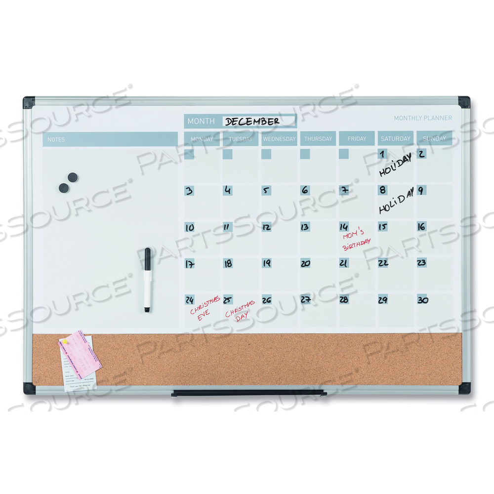 3-IN-1 CALENDAR PLANNER DRY ERASE BOARD, 24 X 18, ALUMINUM FRAME by MasterVision