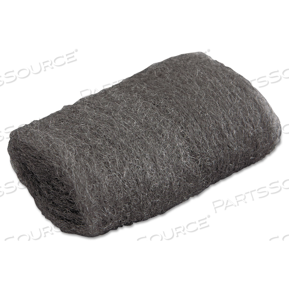 INDUSTRIAL-QUALITY STEEL WOOL HAND PADS, #00 VERY FINE, STEEL GRAY, 16 PADS/SLEEVE by GMT