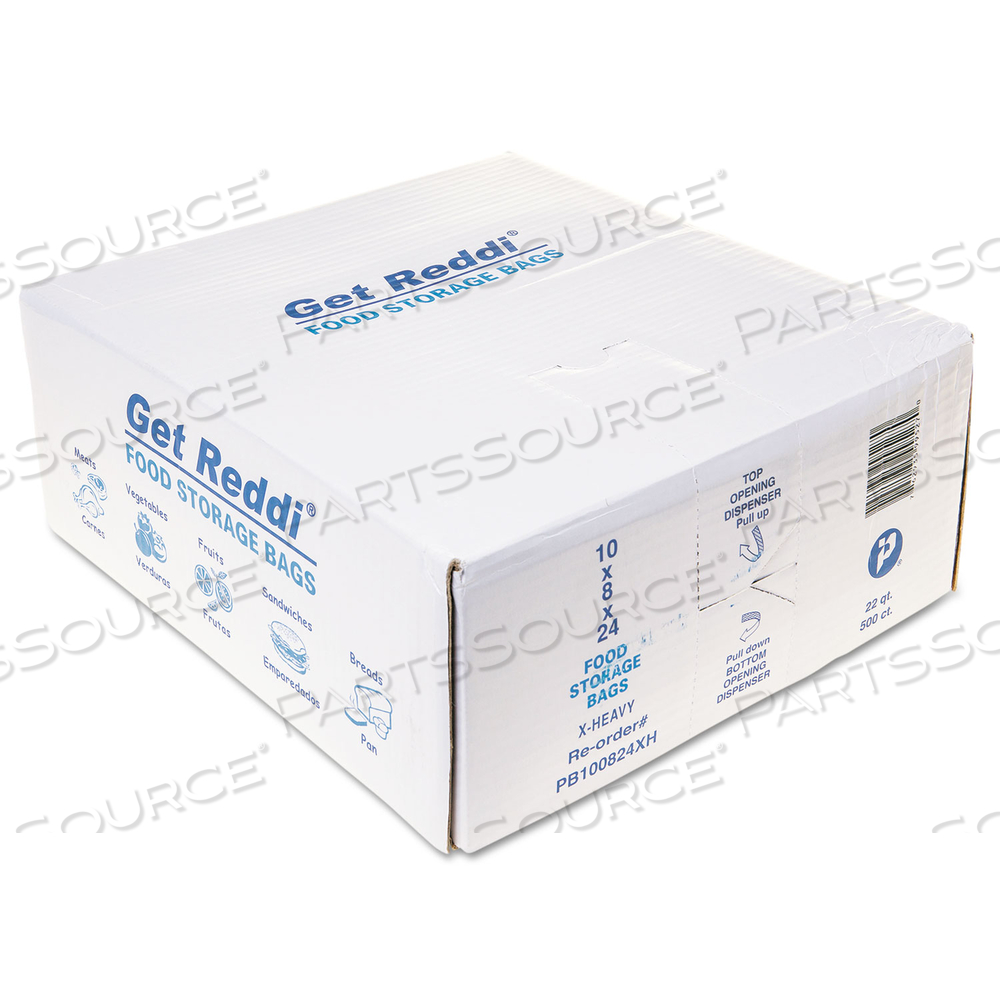 FOOD BAGS, 22 QT, 1.2 MIL, 10" X 24", CLEAR by Inteplast Group FOOD BAGS, 22 QT, 1.2 MIL, 10" X 24", CLEAR by Inteplast Group