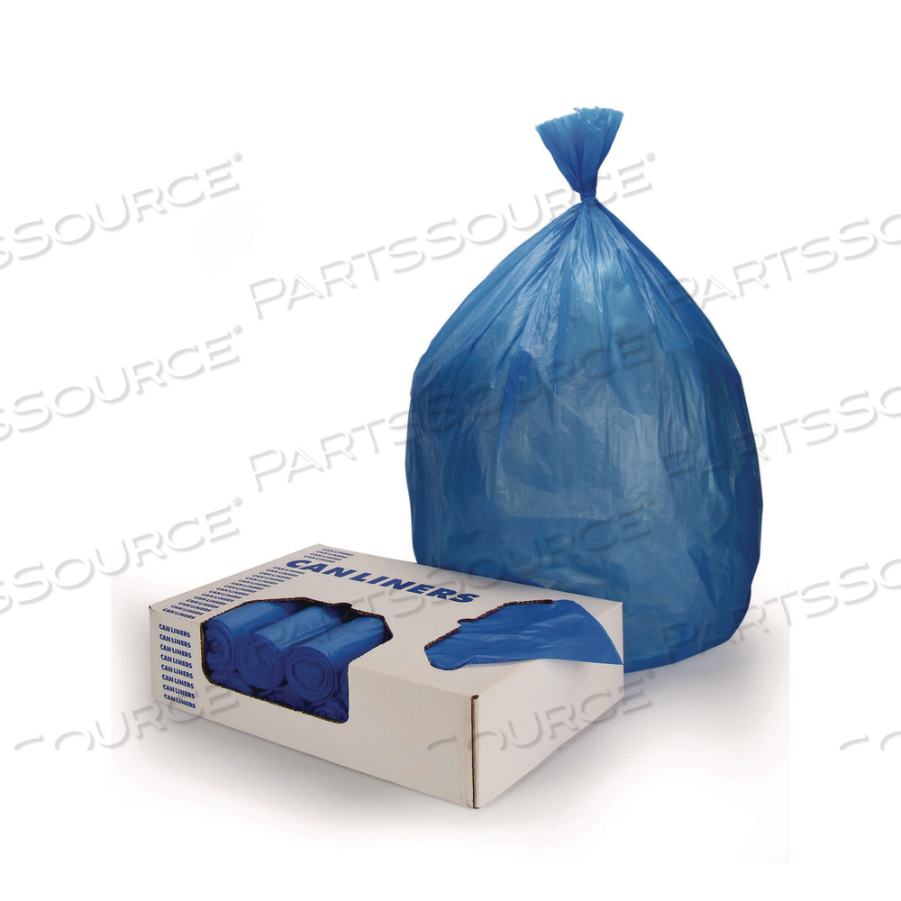 HIGH-DENSITY WASTE CAN LINERS, 23 GAL, 14 MIC, 30 X 43, BLUE, 25 BAGS/ROLL by Heritage