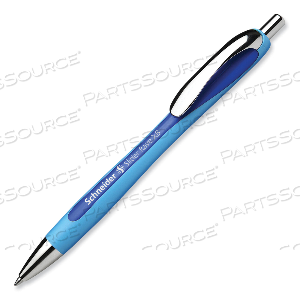 SLIDER RAVE XB BALLPOINT PEN, RETRACTABLE, EXTRA-BOLD 1.4 MM, BLUE INK, BLUE/LIGHT BLUE BARREL by Schneider