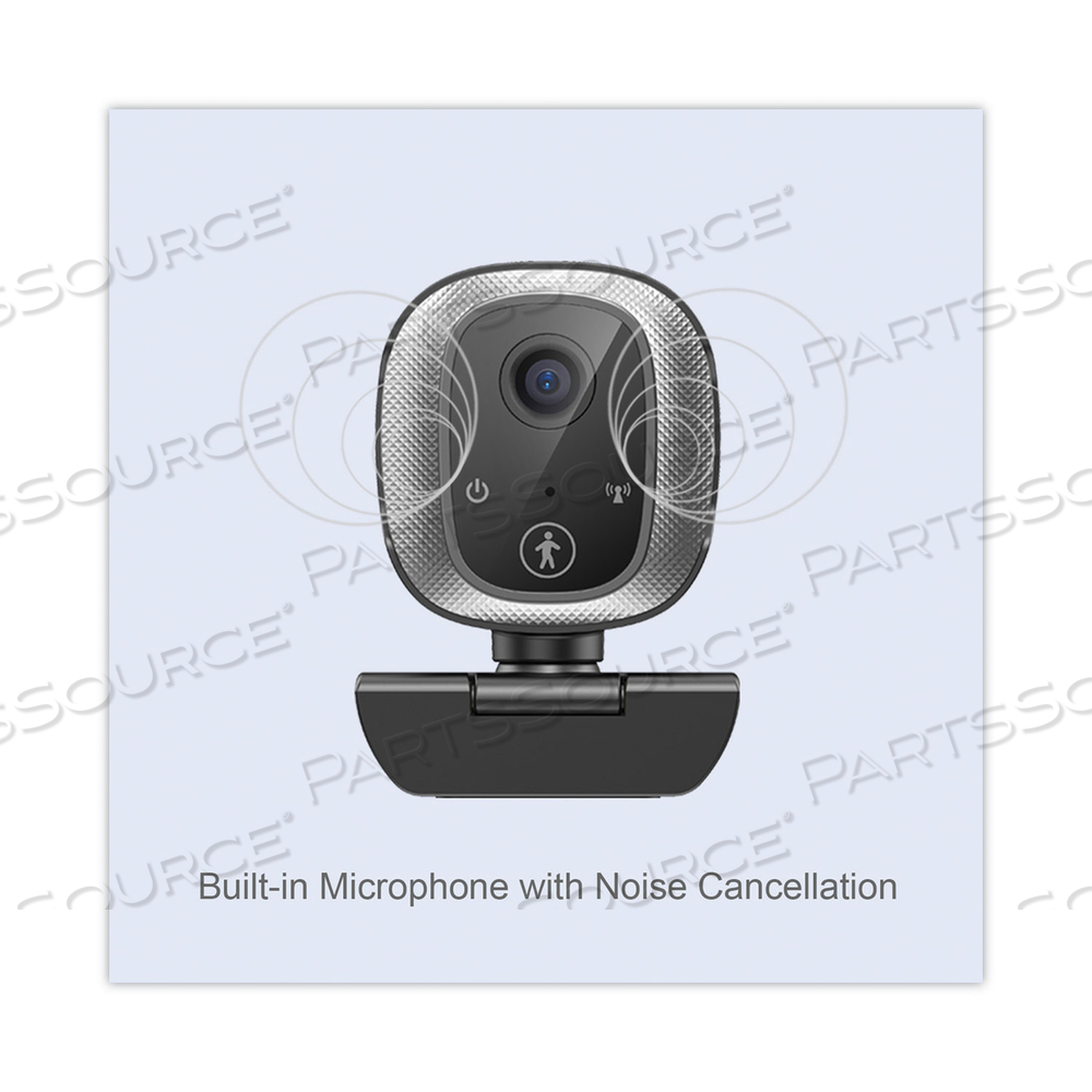 CYBERTRACK M1 HD FIXED FOCUS USB WEBCAM WITH AI MOTION/FACIAL TRACKING, 1920 PIXELS X 1080 PIXELS, 2.1 MPIXELS, BLACK/SILVER by Adesso, Inc.