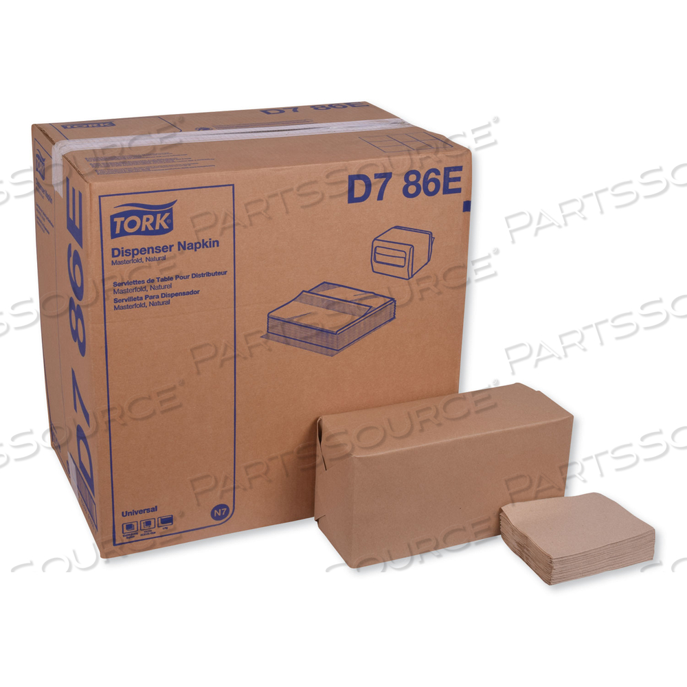 UNIVERSAL MASTERFOLD DISPENSER NAPKINS, 1-PLY, 13" X 12" NATURAL by Tork