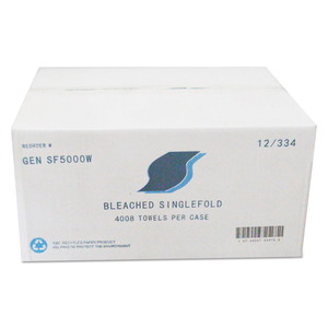 SINGLE-FOLD PAPER TOWELS, 9 X 9.45, WHITE, 334/PACK by Genpak