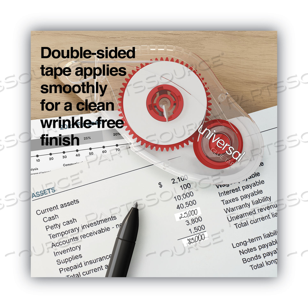 GLUE TAPE, PERMANENT, 3/8" X 394", 2/PACK by Universal