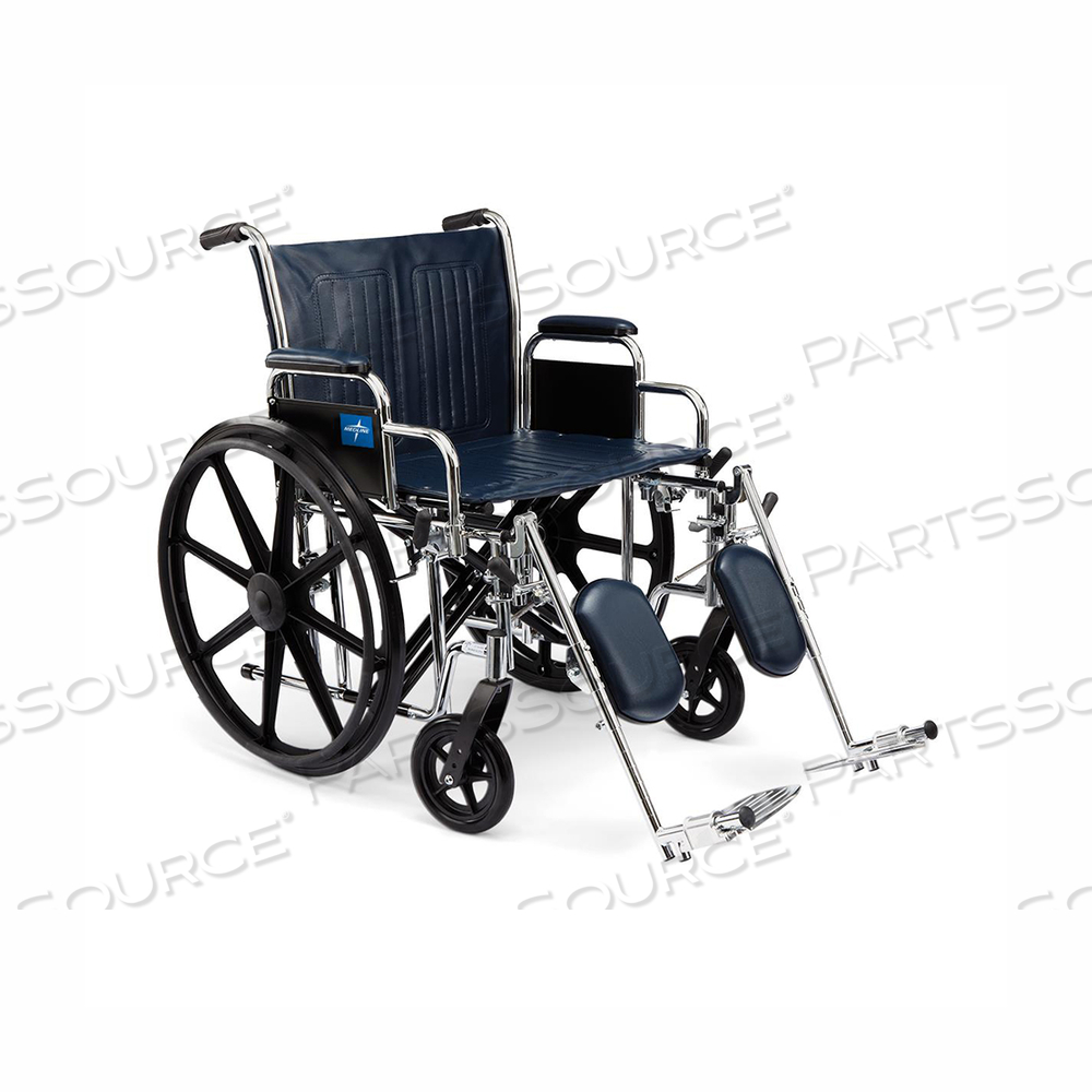 EXCEL EXTRA-WIDE WHEELCHAIR, 22 IN SEAT, REMOVABLE DESK-LENGTH ARMS, ELEVATING LEG RESTS by Medline Industries, Inc. EXCEL EXTRA-WIDE WHEELCHAIR, 22 IN SEAT, REMOVABLE DESK-LENGTH ARMS, ELEVATING LEG RESTS by Medline Industries, Inc.
