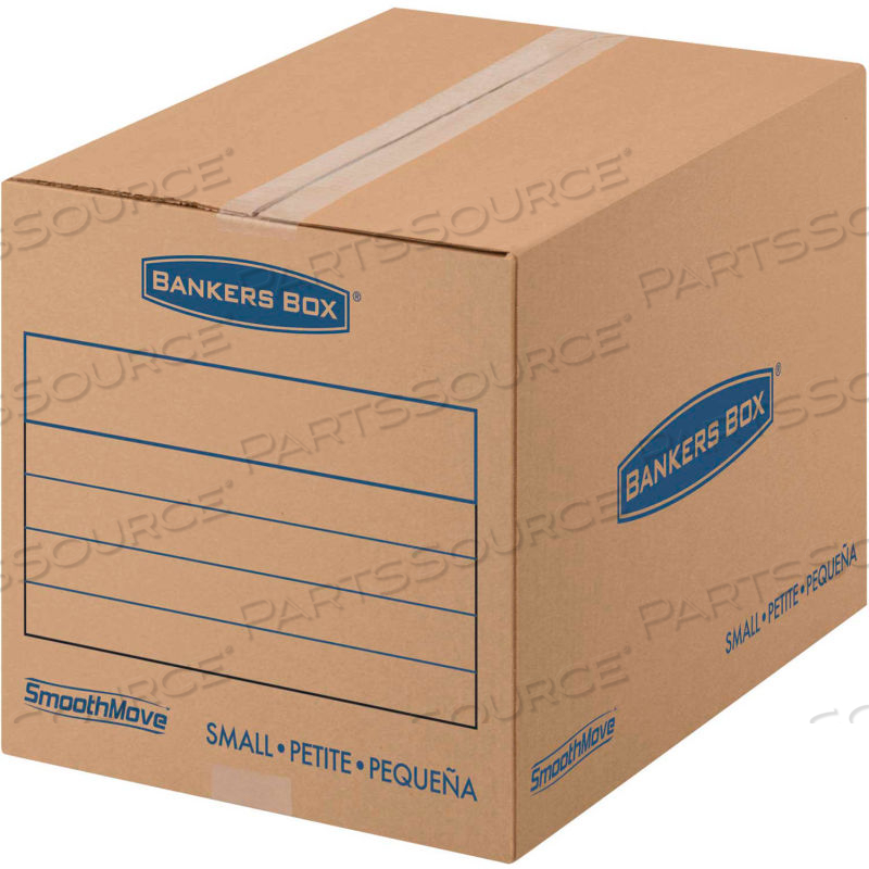 BANKERS BOX SMOOTHMOVE BASIC SMALL MOVING BOXES, 18"L X 12"W X 12"H, KRAFT/BLUE, 25/BUNDLE by United Stationers Supply BANKERS BOX SMOOTHMOVE BASIC SMALL MOVING BOXES, 18"L X 12"W X 12"H, KRAFT/BLUE, 25/BUNDLE by United Stationers Supply