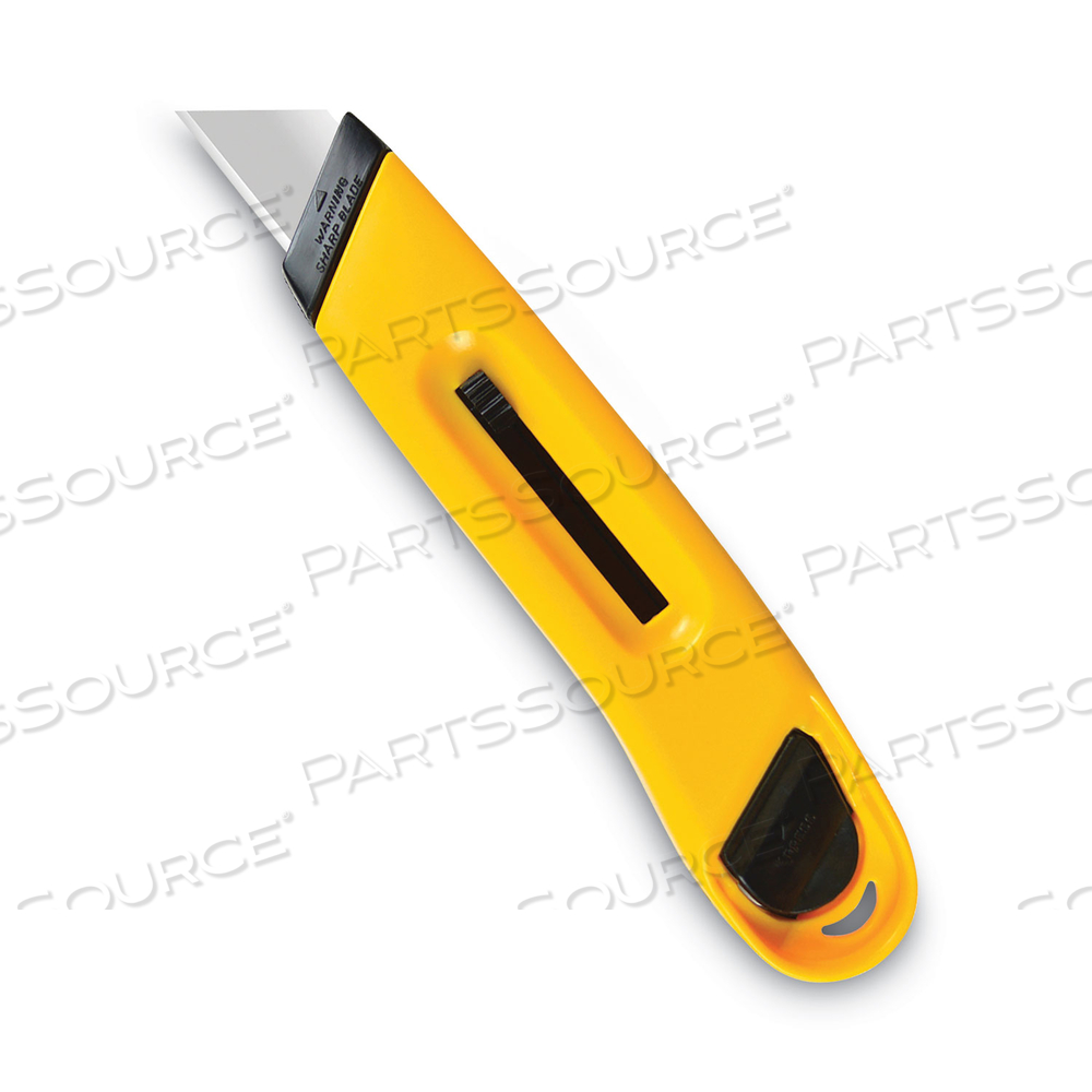 PLASTIC UTILITY KNIFE WITH RETRACTABLE BLADE AND SNAP CLOSURE, 6" PLASTIC HANDLE, YELLOW by Cosco