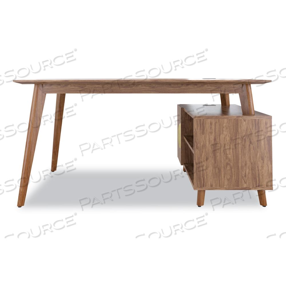 MIDMOD STORAGE DESK, GOLD PULL, 59.7" X 29.4" X 29.5", ESPRESSO by Union & Scale MIDMOD STORAGE DESK, GOLD PULL, 59.7" X 29.4" X 29.5", ESPRESSO by Union & Scale