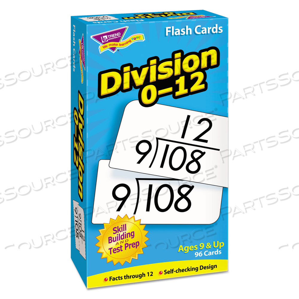 SKILL DRILL FLASH CARDS, DIVISION, 3 X 6, BLACK AND WHITE by Trend