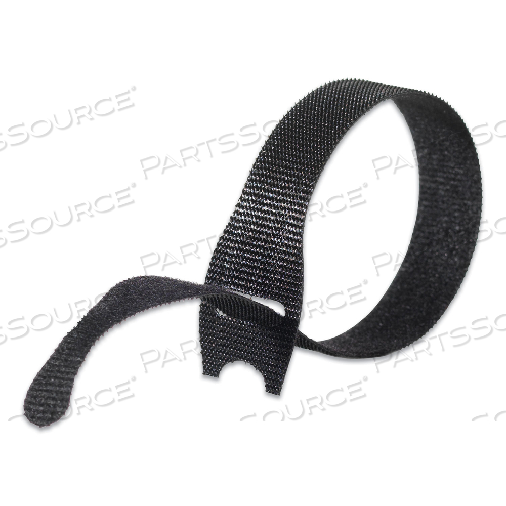 ONE-WRAP PRE-CUT THIN TIES, 0.5" X 8", BLACK/GRAY by Velcro