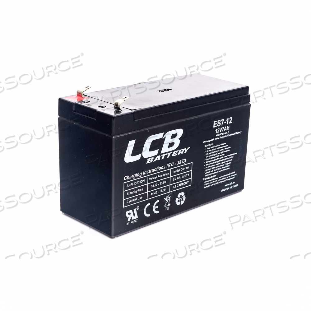 BATTERY, LEAD ACID, 12V, 7 AH, FASTON (F1) by Thermo Fisher Scientific (Asheville)