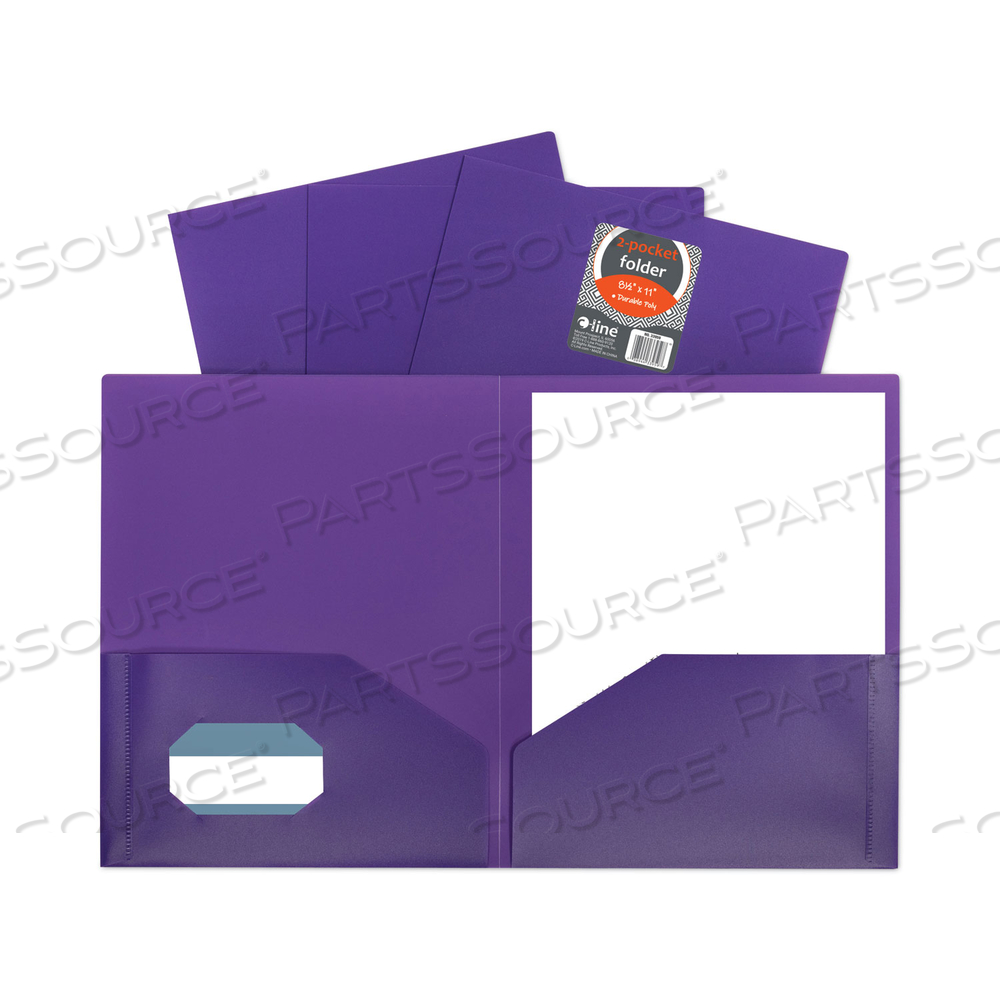 TWO-POCKET HEAVYWEIGHT POLY PORTFOLIO FOLDER, 11 X 8.5, PURPLE by C-Line TWO-POCKET HEAVYWEIGHT POLY PORTFOLIO FOLDER, 11 X 8.5, PURPLE by C-Line