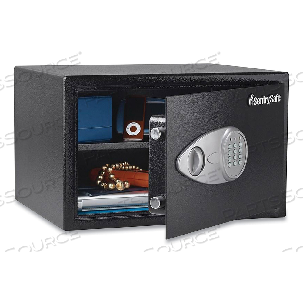 ELECTRONIC LOCK SAFE WITH KEYPAD, 1.18 CU FT, 16.9 X 14.6 X 10.6, BLACK ELECTRONIC LOCK SAFE WITH KEYPAD, 1.18 CU FT, 16.9 X 14.6 X 10.6, BLACK