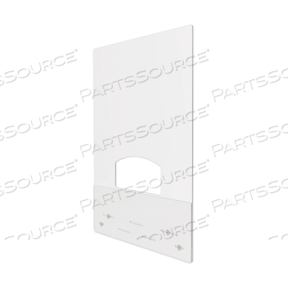 MOUNTING SAFETY BARRIER WITH PASS THRU, 31.5" X 38", POLYCARBONATE, CLEAR by Deflecto