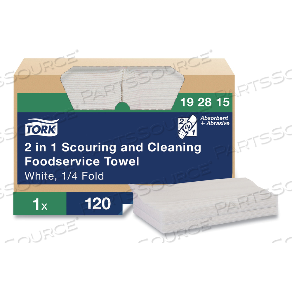 2 IN 1 WIPER, 1-PLY, 13" X 21", WHITE by Tork