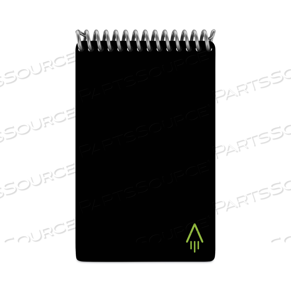 MINI NOTEPAD, BLACK COVER, DOT GRID RULE, 3 X 5.5, WHITE, 24 SHEETS by Rocketbook