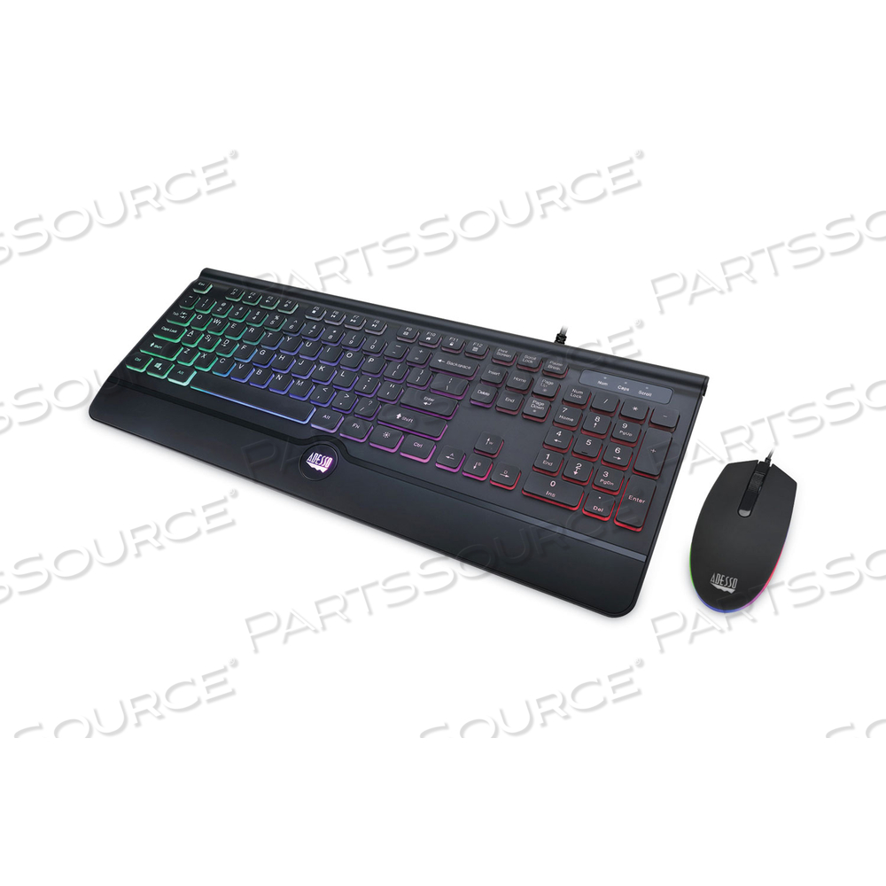 BACKLIT GAMING KEYBOARD AND MOUSE COMBO, USB, BLACK by Adesso, Inc. BACKLIT GAMING KEYBOARD AND MOUSE COMBO, USB, BLACK by Adesso, Inc.