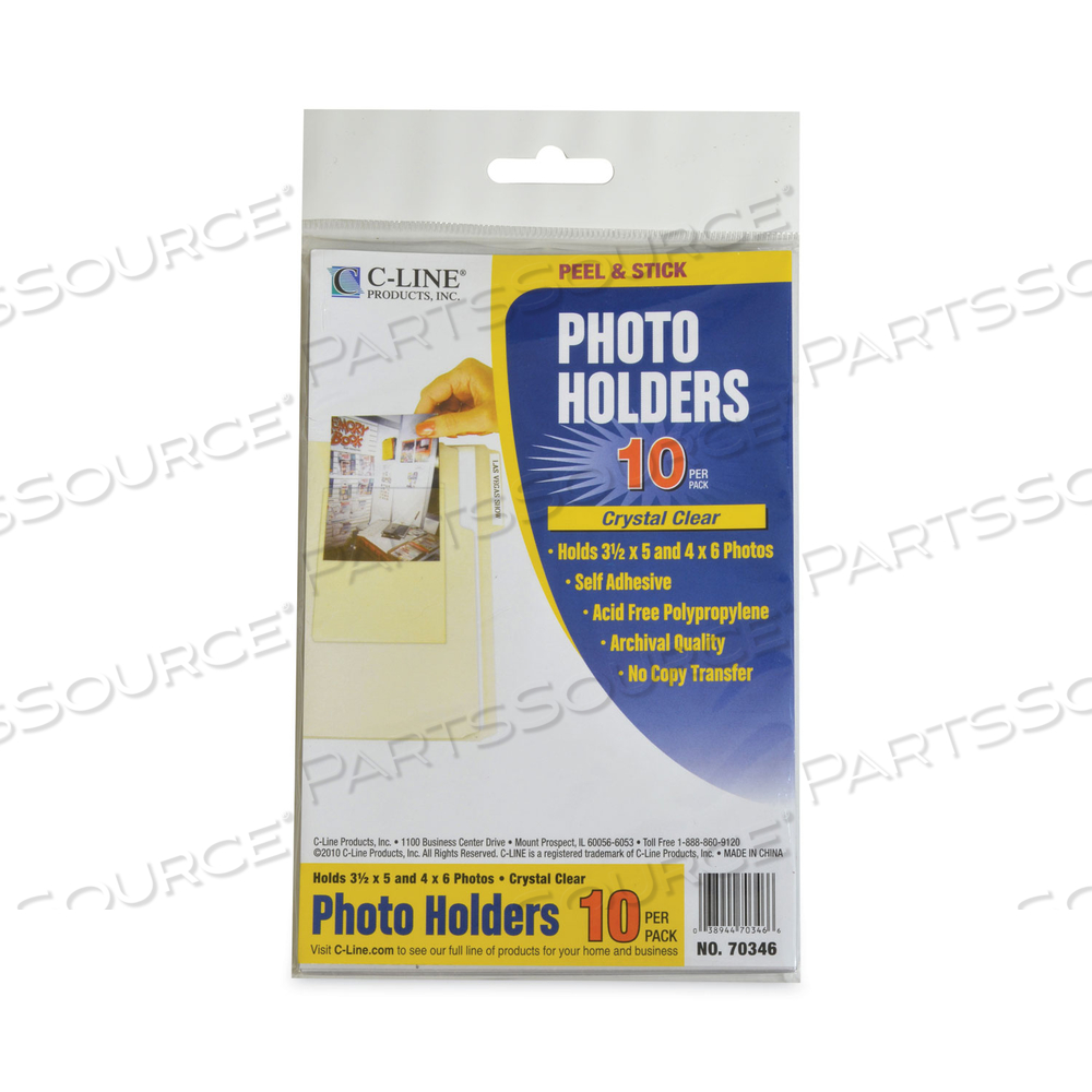 PEEL AND STICK PHOTO HOLDERS, 4.38 X 6.5, CLEAR by C-Line PEEL AND STICK PHOTO HOLDERS, 4.38 X 6.5, CLEAR by C-Line