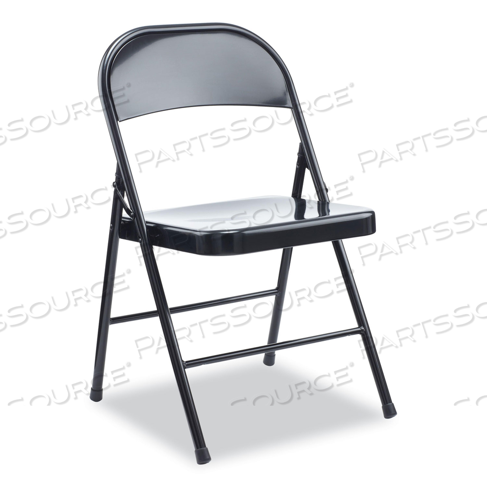 ARMLESS STEEL FOLDING CHAIR, SUPPORTS UP TO 275 LB, BLACK SEAT, BLACK BACK, BLACK BASE by Alera