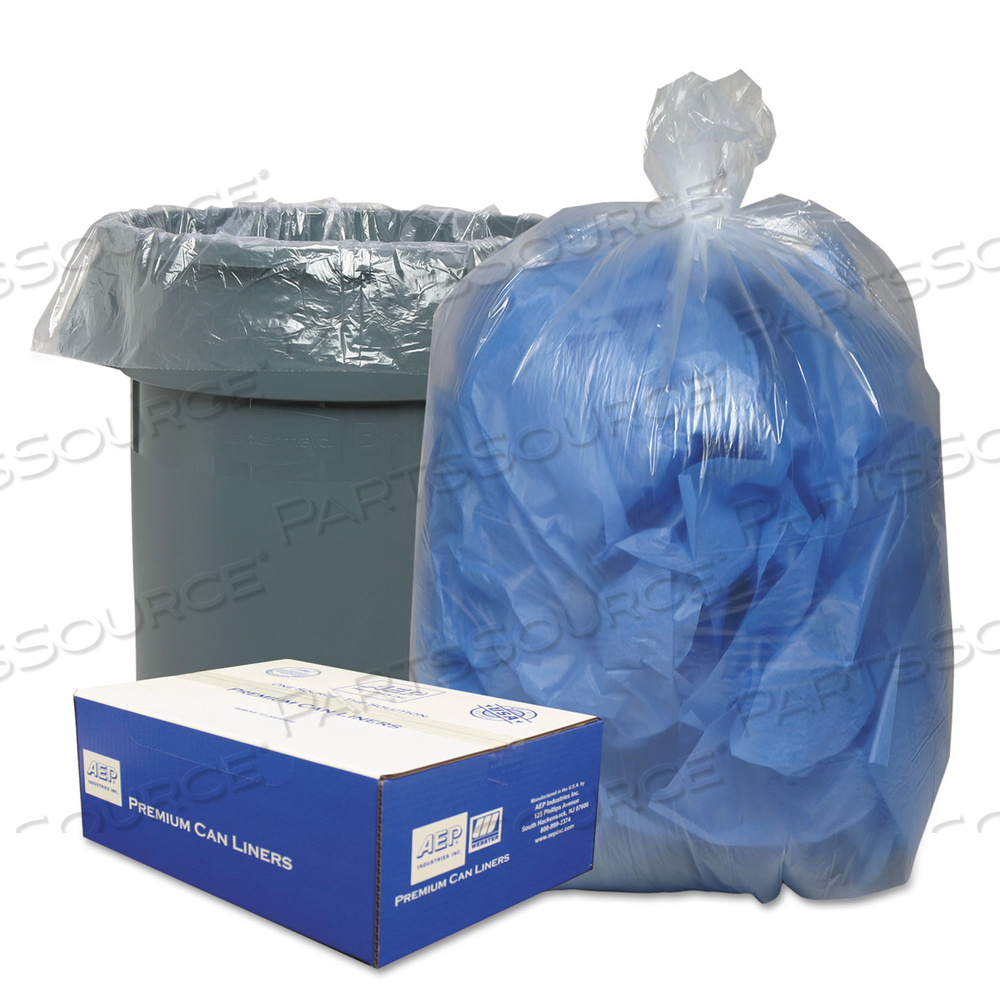 LINEAR LOW-DENSITY CAN LINERS, 60 GAL, 0.9 MIL, 38" X 58", CLEAR, 10 BAGS/ROLL by Classic Clear