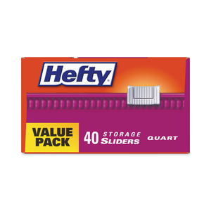 SLIDER BAGS, 1 QT, 1.5 MIL, 8" X 7", CLEAR by Hefty
